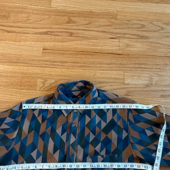 SHIPS Japan Geometric Mesh Shirt Medium - Picture 2 of 8
